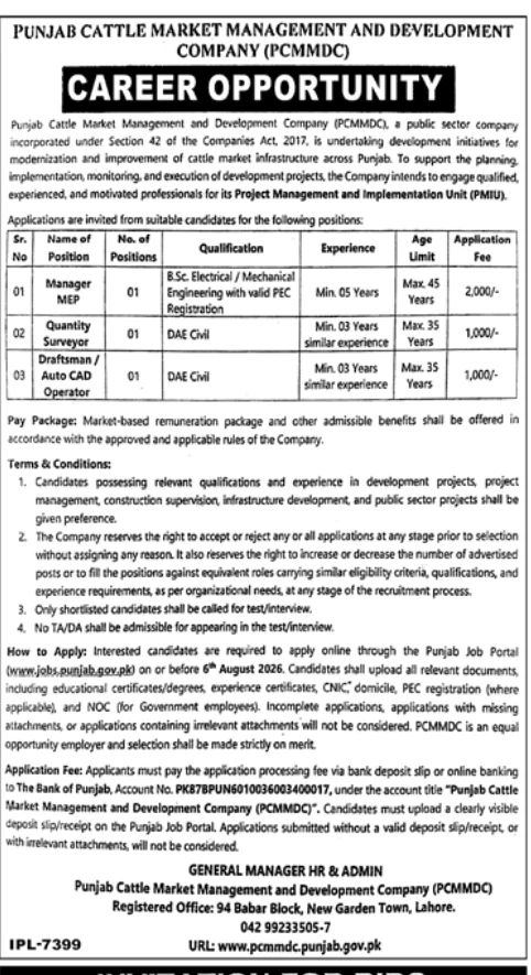 PCMMDC Jobs 2026