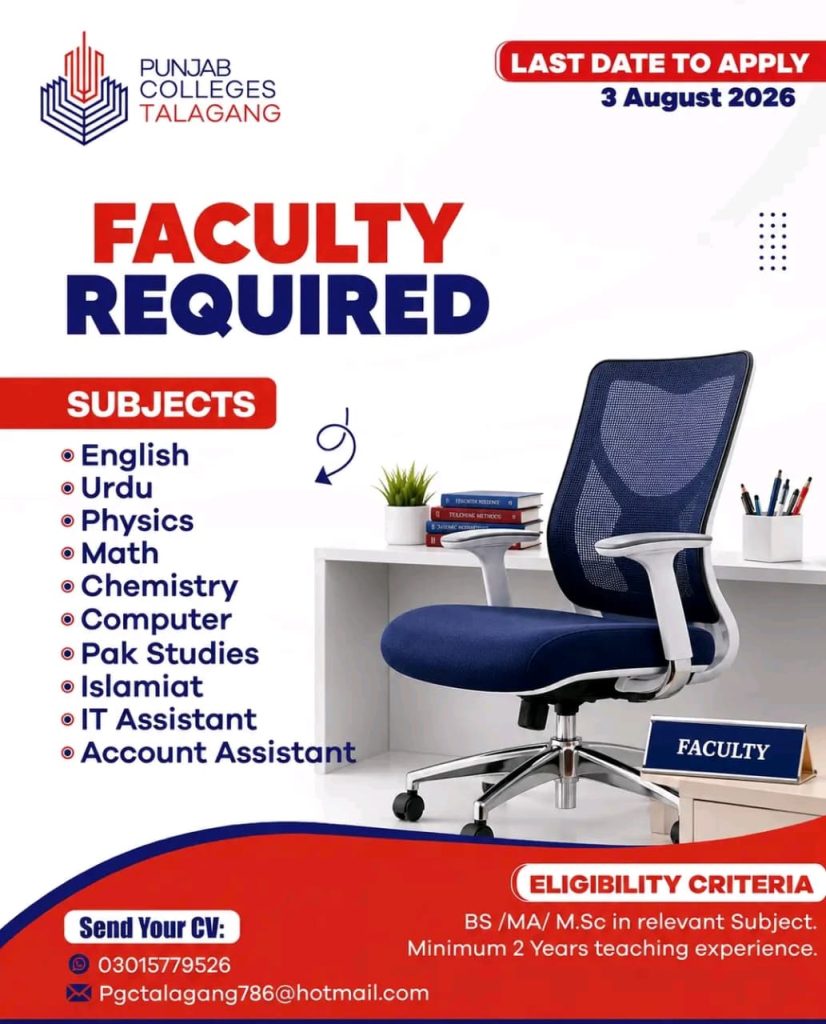 Punjab Colleges Talagang Jobs 2026
