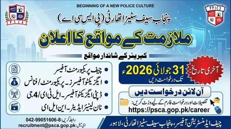 PSCA Jobs latest 2026