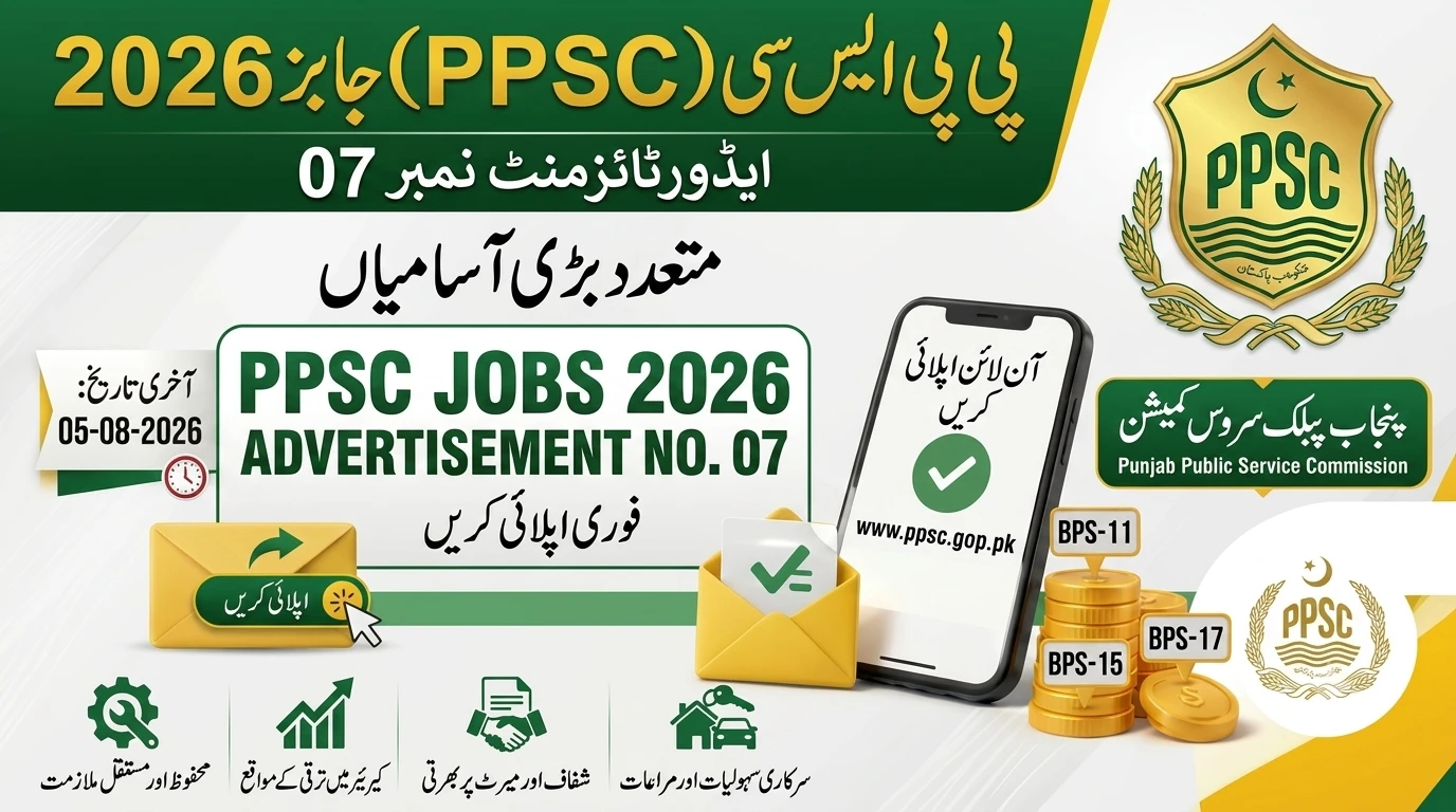 PPSC Jobs 2026 Advertisement No. 07 for Multiple Vacancies