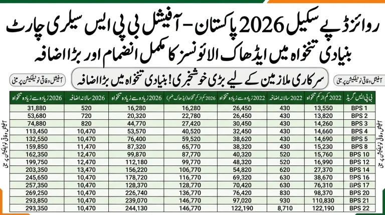Revised Pay Scales 2026 Pakistan – Official BPS Salary Chart