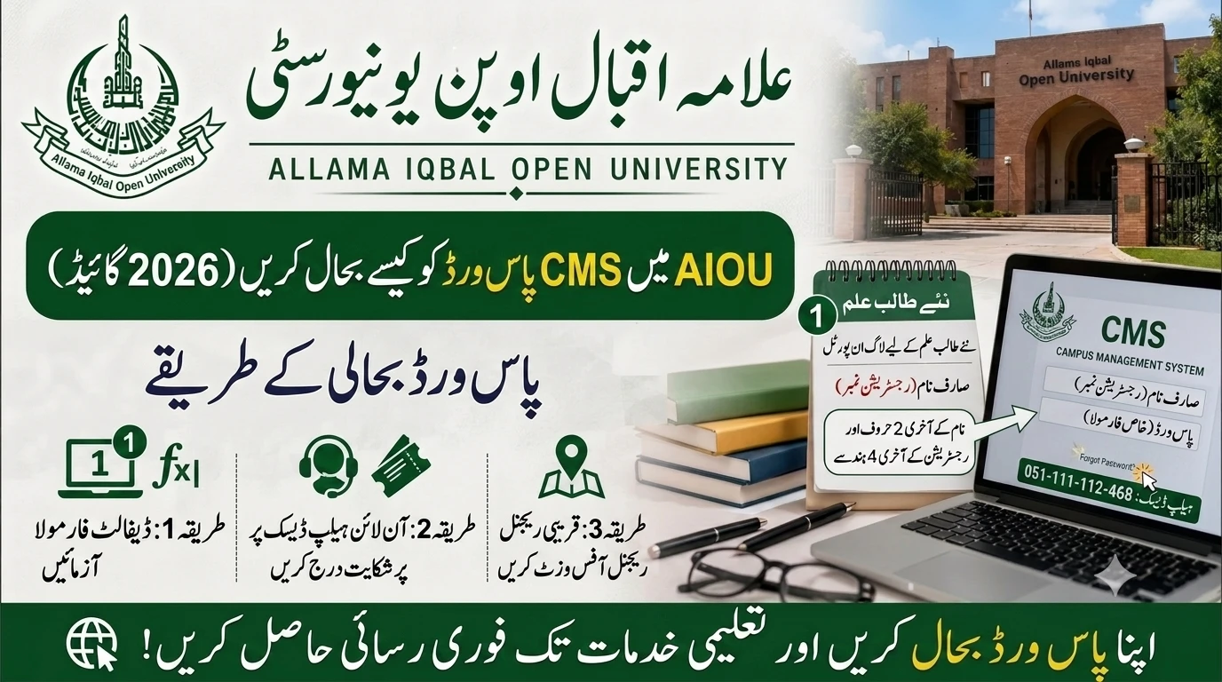 How to Recover CMS Portal Password in AIOU (2026 Guide)