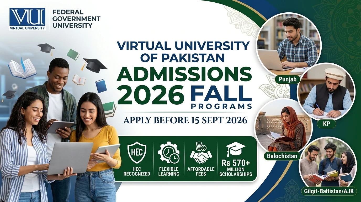 Virtual University of Pakistan Admissions 2026 for Fall Programs