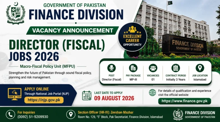 Director (Fiscal) Jobs 2026 at Finance Division Pakistan
