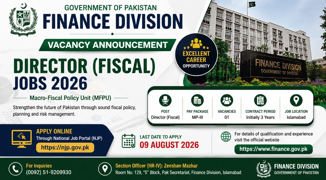Director (Fiscal) Jobs 2026 at Finance Division Pakistan