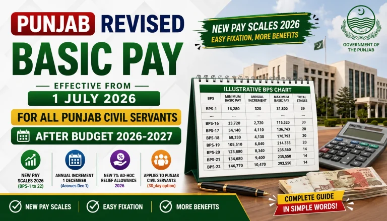 Punjab Government Revised Pay Scale Chart