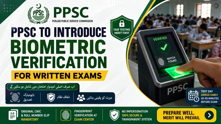 PPSC to Introduce Biometric Verification for Written Exams