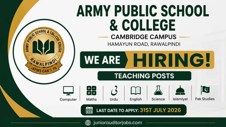 Army Public School & College Rawalpindi Jobs 2026 for Teaching Posts