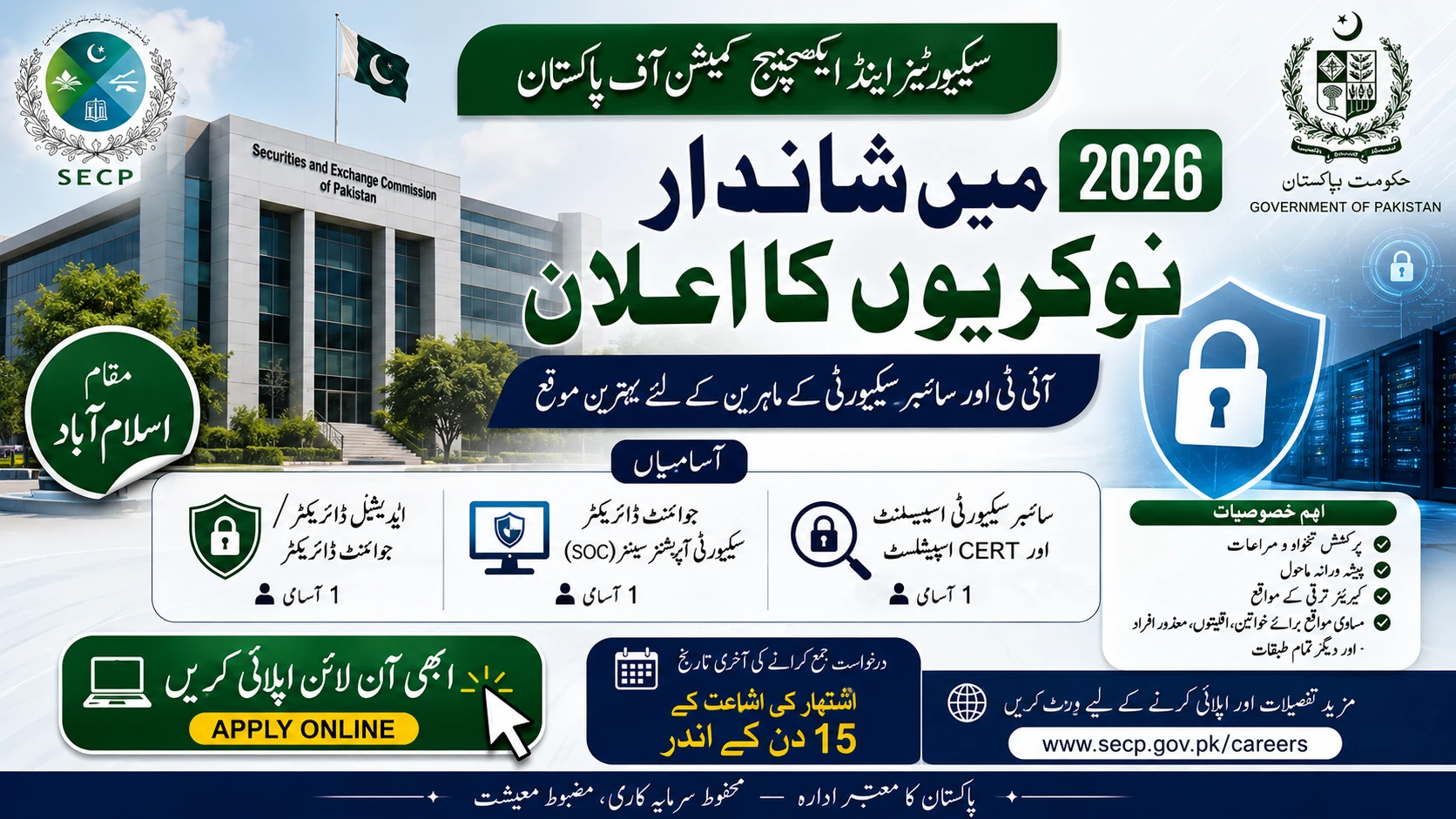 Securities and Exchange Commission of Pakistan Jobs 2026