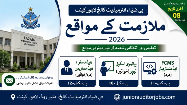 Fazaia College Careers 2026 – FCMS Administrator & Teacher Jobs